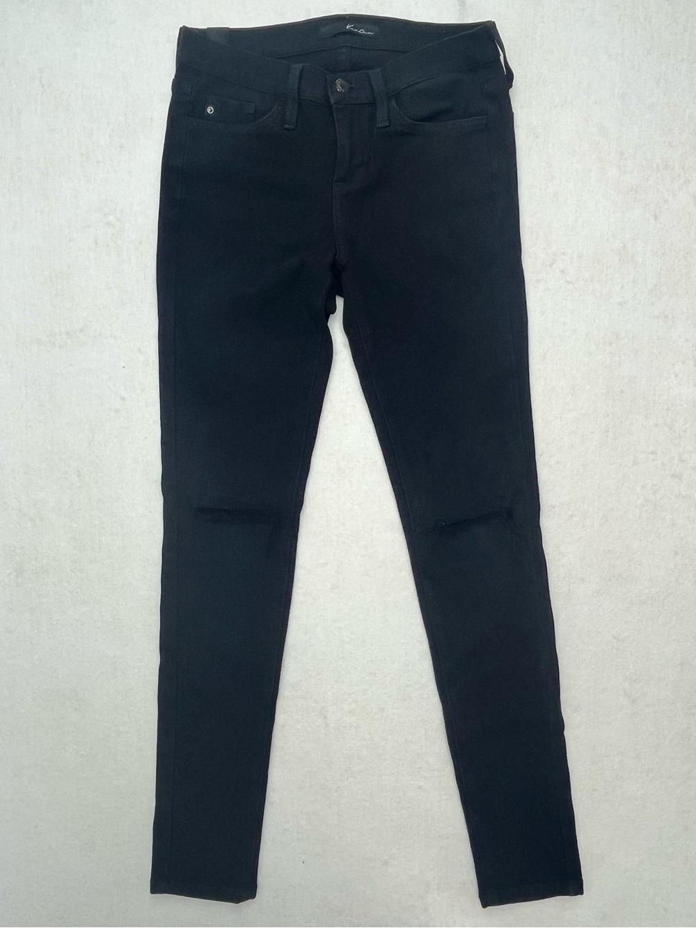 KanCan Women’s Black Distressed Ripped Knee Stretch Denim Skinny Jeans  Size 26